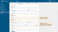Optionally, enable TLS and Proxy;