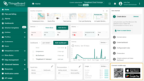Log into your ThingsBoard account and navigate to the "Home" page. You will find the QR code for connecting the mobile app in the bottom right corner;