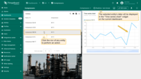 Click the row of any entity in the "Entity Table" widget to perform an action, namely, update the details about the selected entity. This entity's data will be displayed in the "Time series chart" widget on the current dashboard.