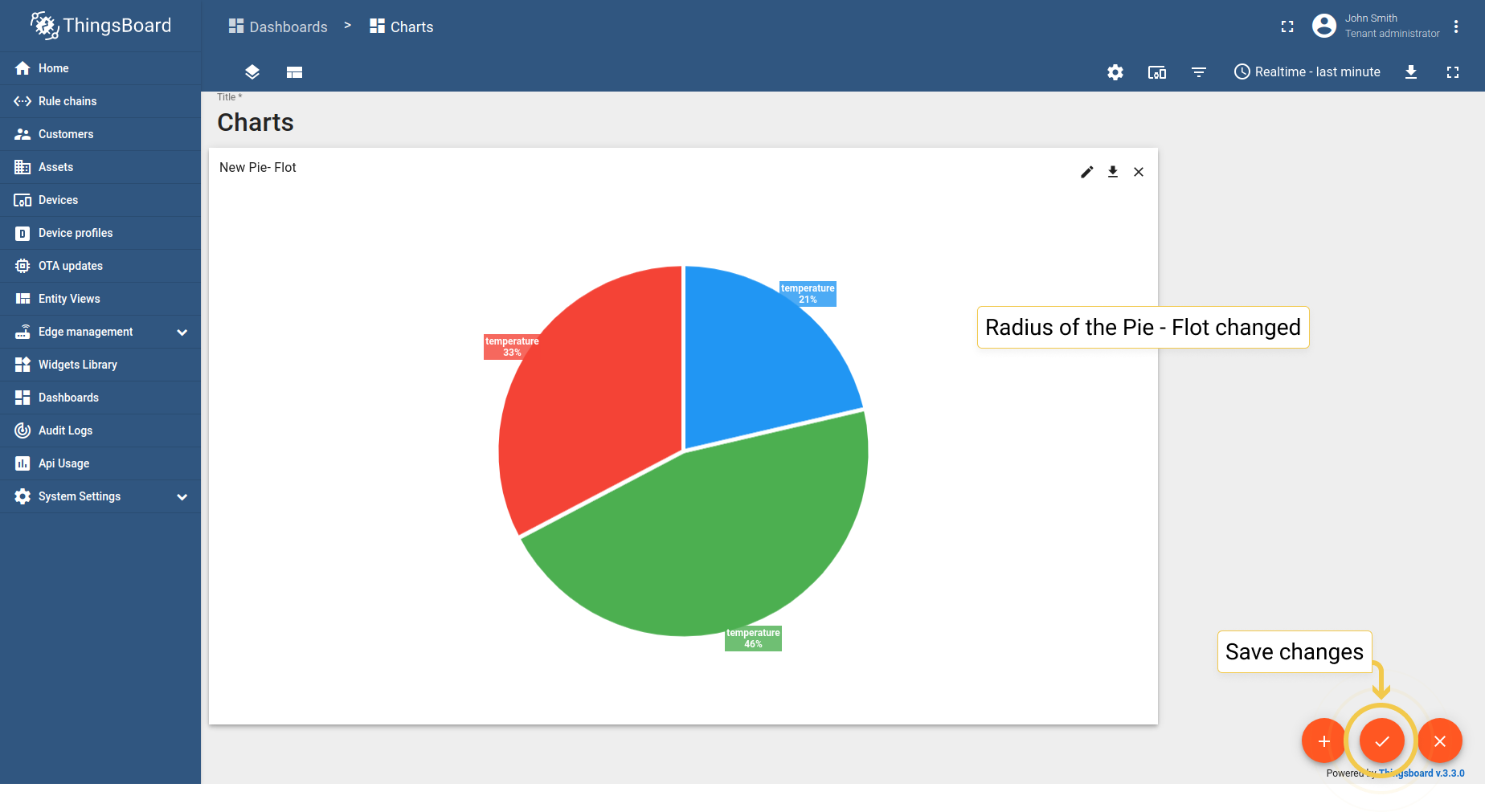 Radius became smaller. Click the big orange checkmark in the lower right corner to apply changes.