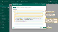 In the "Datasources" section, select the type "Device" and specify the previously created device "Tracker1" as the data source. Add "latitude", "longitude", "speed", "status", "circleRadius", and "polygonCoordinates" as timeseries data keys. Click the "Add" button in the bottom right corner of the widget to complete adding the widget;