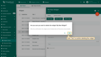 Confirm deleting the widget in the dialog box.