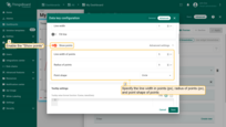 Enable the "Show Points" option to display data points on the chart. Specify the line width of points (px), radius of points (px), and point shape of the points.