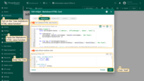 On the <b>Appearance</b> tab, turn on the <b>Use markdown/HTML value function</b>. Paste the <b>Markdown/HTML value function</b> and enter CSS. Click <b>Add</b>.