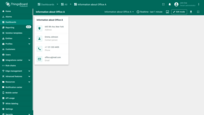You'll see a compact, clean office contact card on the dashboard.